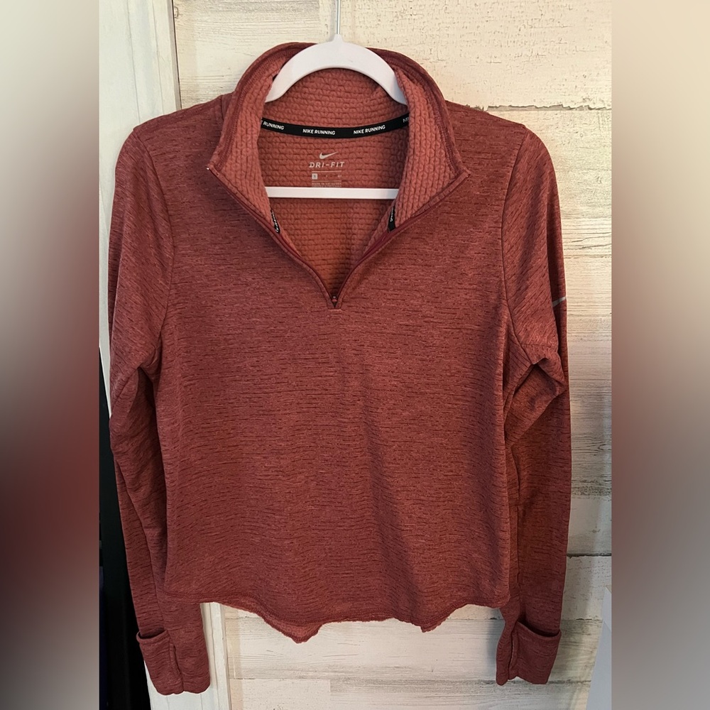 Nike Women's Maroon Dri-FIT Quarter-Zip Sweatshirt